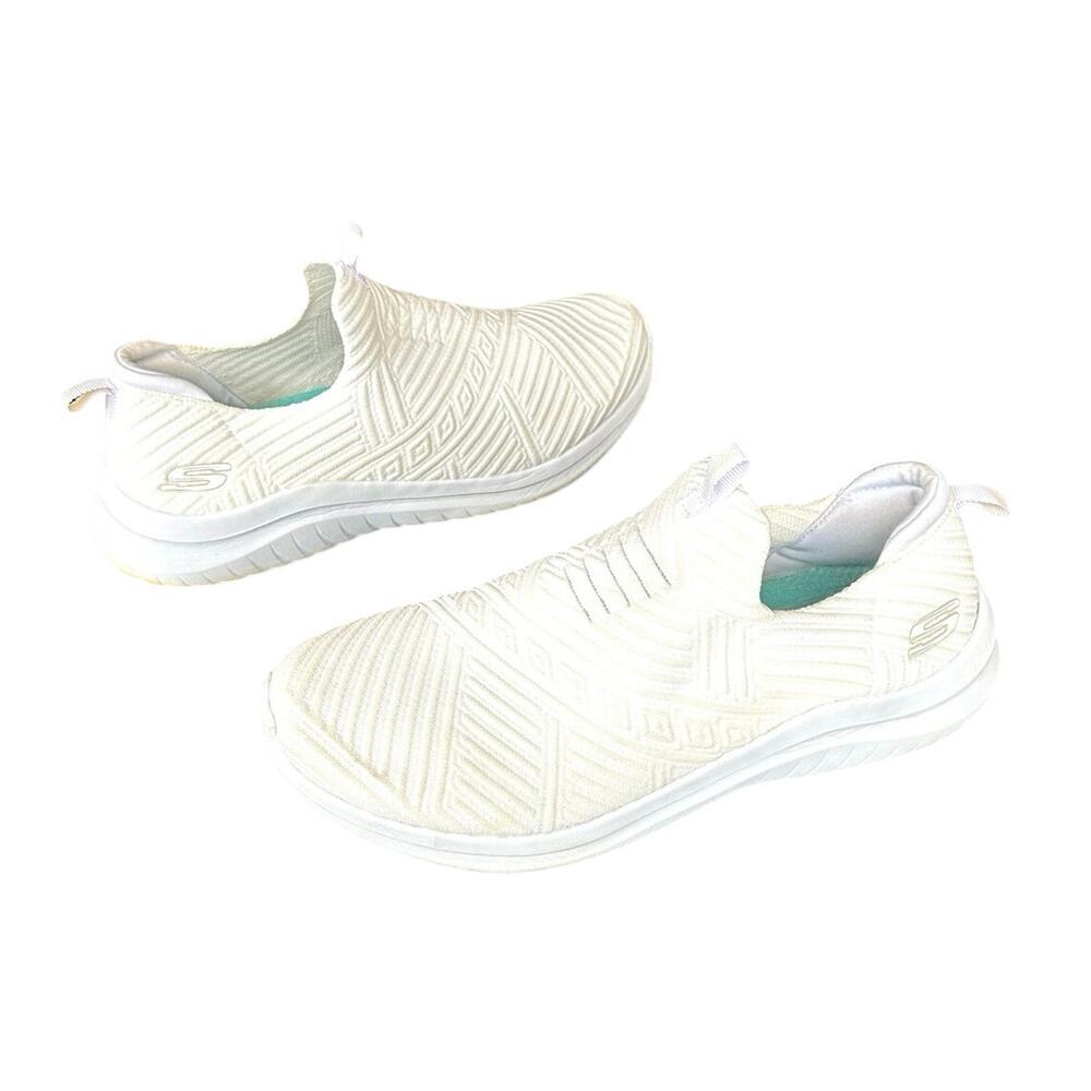 Skechers Women's Ultra Flex Shoes‎ With Air Cooled Memory Foam Size 10 White